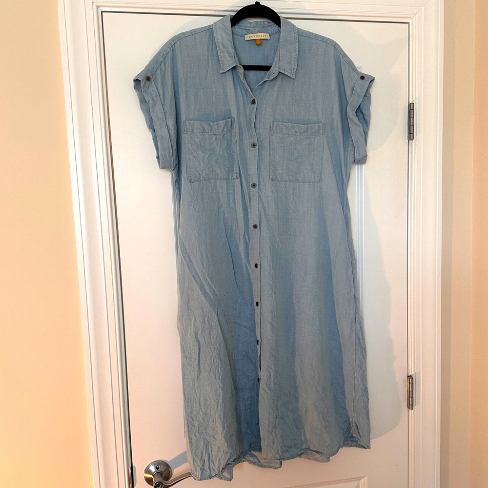Light chambray shirt dress